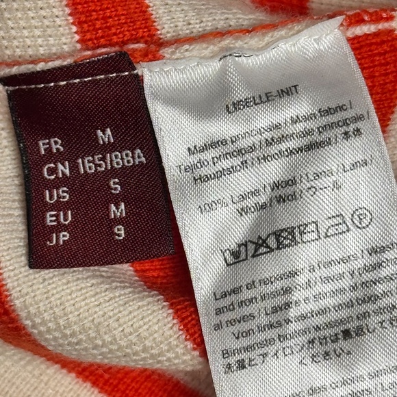 Comptoir des Cotonniers Red Striped Wool Maddy Jumper Sz S - Picture 6 of 7
